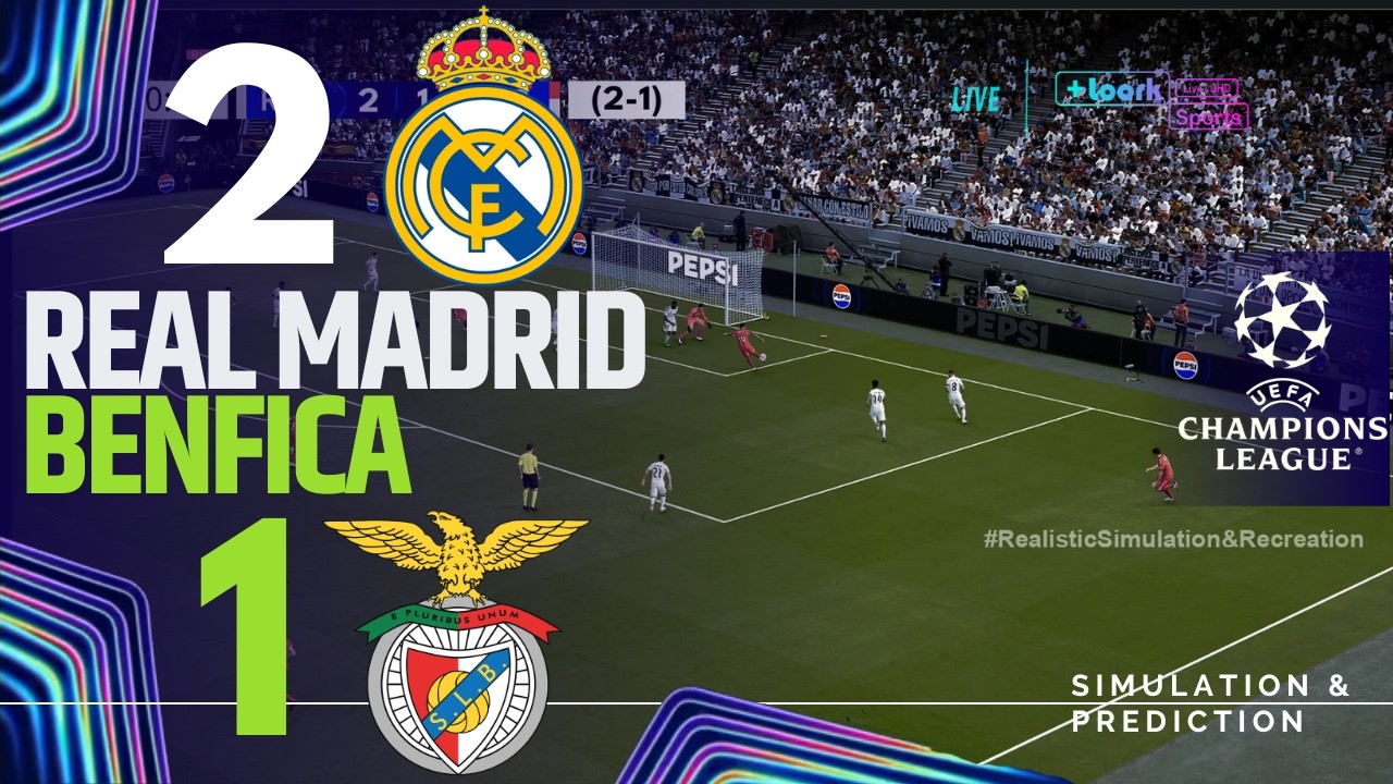 Real Madrid vs Benfica  🔴🏆 UEFA Champions League -  e-Simulación