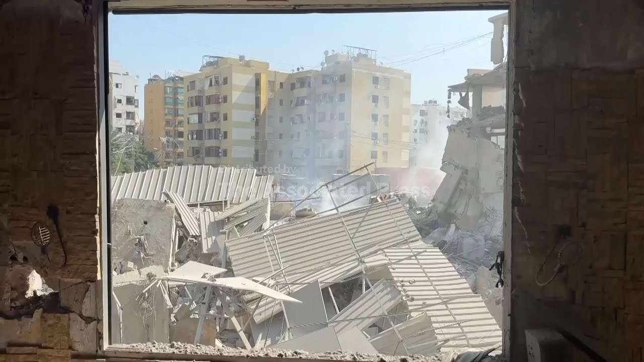 Destruction in Beirut's southern suburbs following Israeli strikes on eve of Eid al-Adha