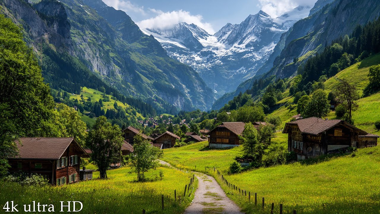 Switzerland Countryside 4K - Healing Music For Health And Calming The Deep Relaxation