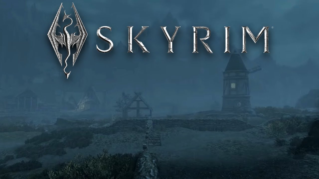 Relax in the Rain by the Windmills of Skyrim | Music & ambiance