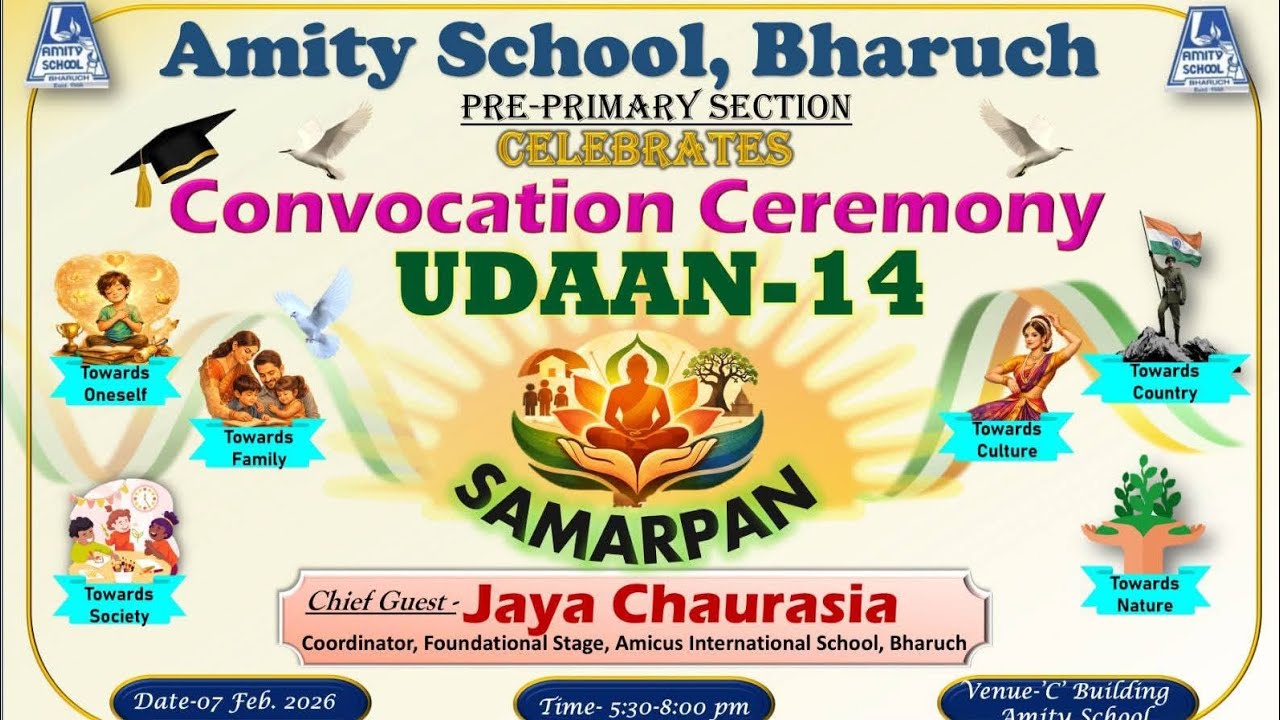 Convocation Ceremony 25-26||Udaan-14|| UKG-CBSE & GSEB||7th February|| Samarpan