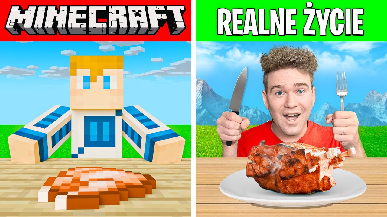 JEDZENIE z MINECRAFT vs PRAWDZIWE ŻYCIE