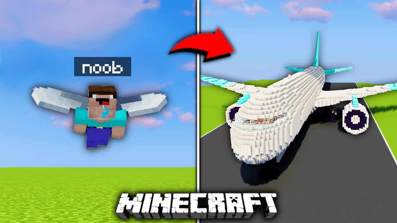 Poprosiłem 10 LOSOWYCH OS&Oacute;B, aby zbudowali LOTNISKO w MINECRAFT!