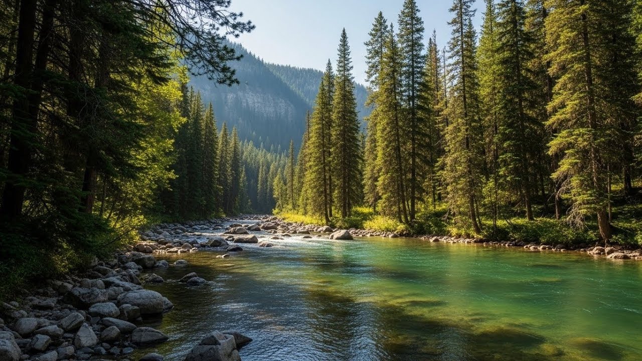 Tranquil River Flow 🌿 Soothing Nature Soundscape for Sleep and Stress Relief #583