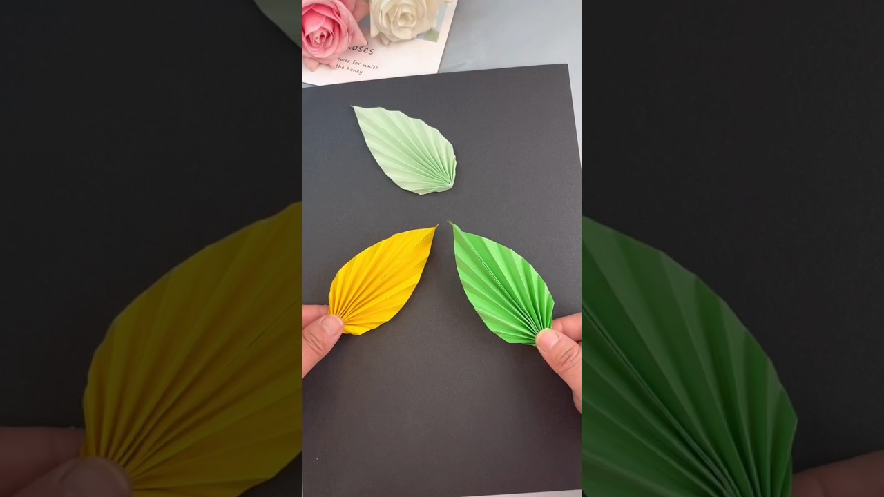 3d Paper leaves | How to make paper leaves | paper craft leaves #shorts #short