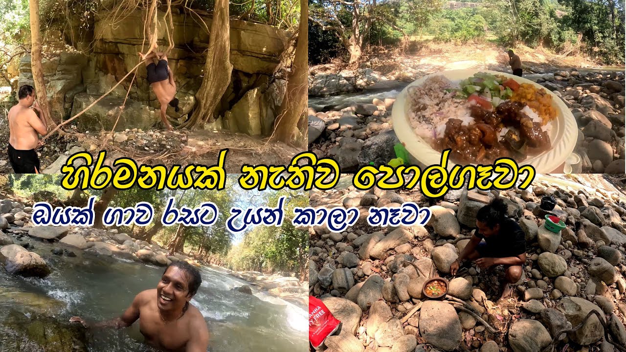 ගස් පිටින් ගලවන් ගිහින් ගංවතුරට 😍 බෙලිහුල් ඔය පිටාර ගලලා / Delicious Food 👍 Wild boar