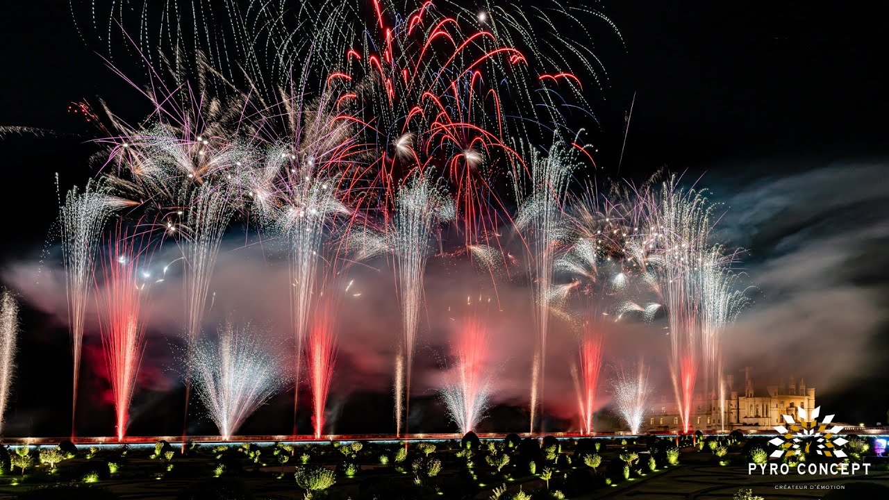Feu d'artifice au Château de Chenonceau - Castles Rally 2023 - 2 septembre 2023, par Pyro Concept