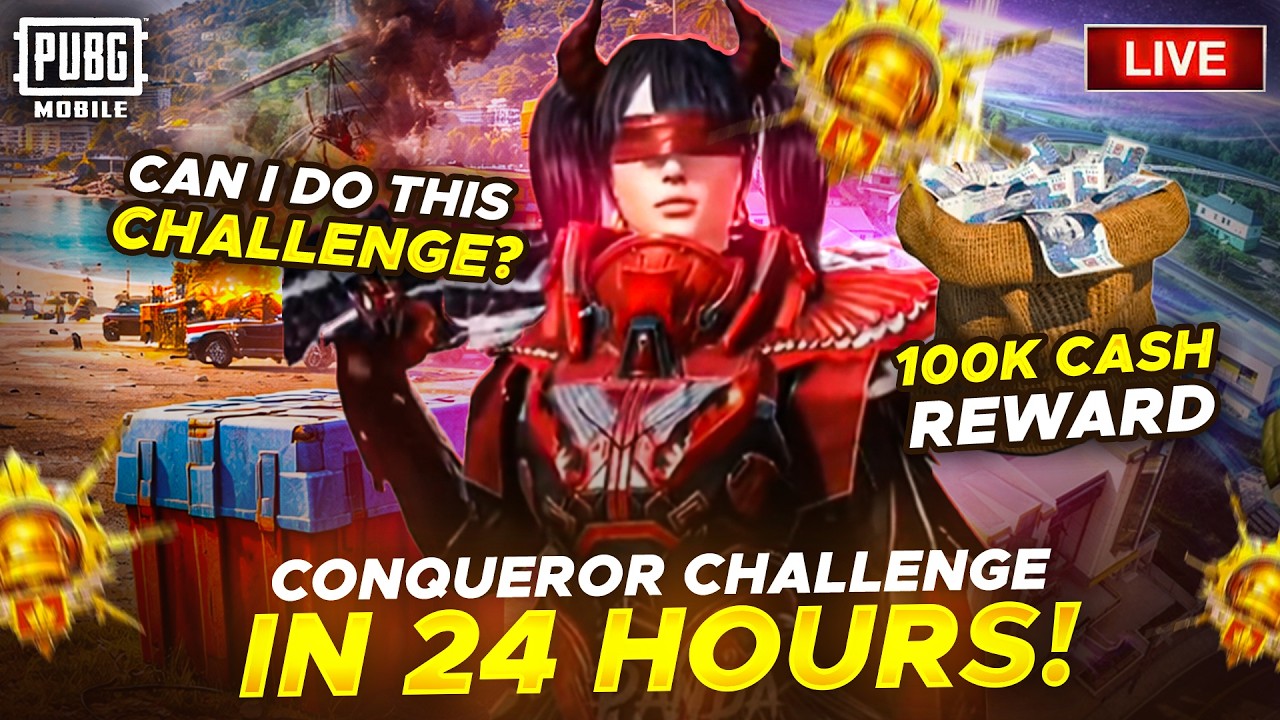 CONQUEROR IN 24 HOURS CHALLENGE | REWARD 100K😍 | TMG JOKER LIVE