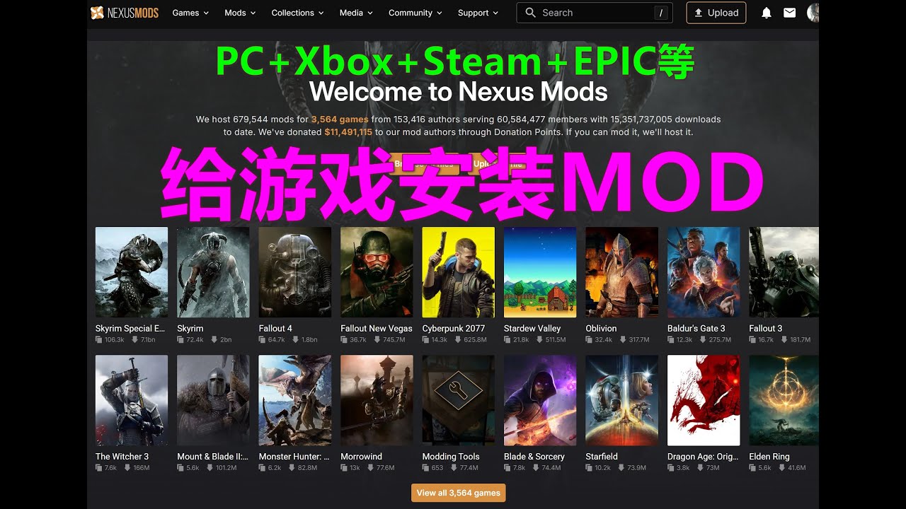给游戏安装MOD nexus 給遊戲安裝MOD