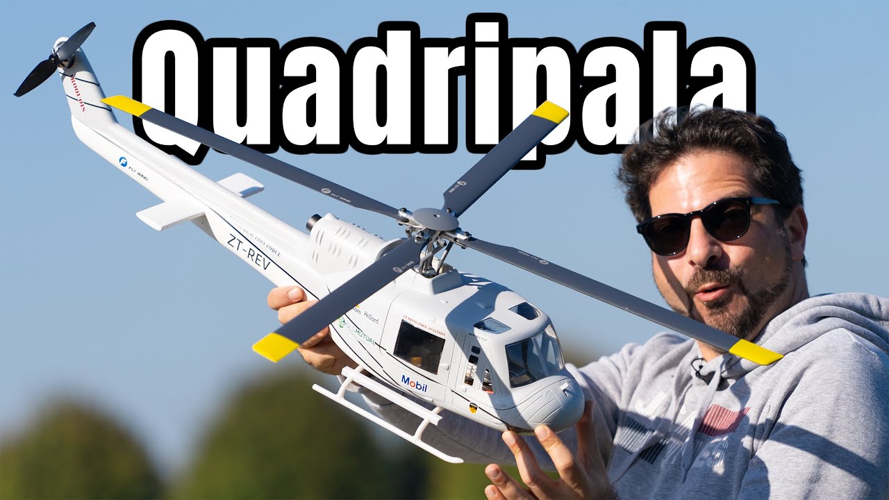 Elicottero Flywing UH-1 V4 Volo con Rotore Quadripala