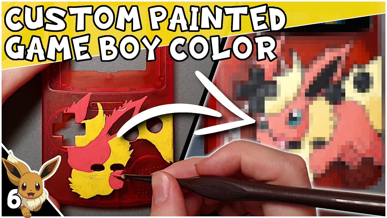 It’s getting HOT with Flareon 🔥 | Let’s Paint Eeveelutions #6 (Custom Painted Game Boy Color)