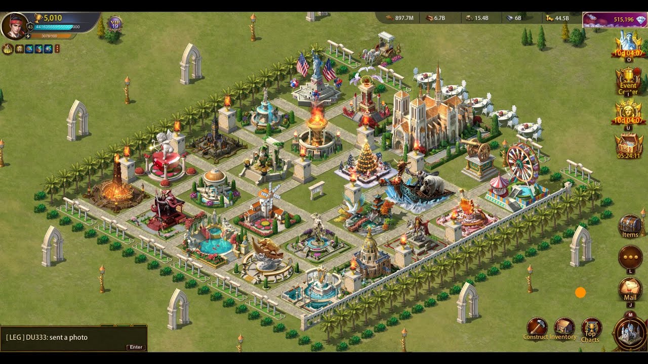 Evony the King's Return: Level 5 Ideal Land with red flowers and more senate generals!