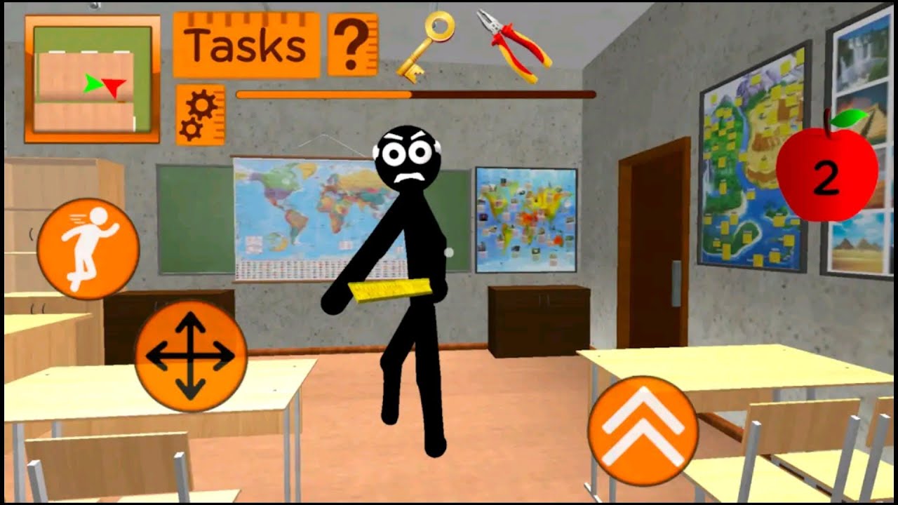 Stickman Neighbor Teacher Escape - Level 1 - Gameplay