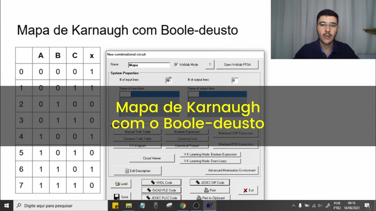 Mapa de Karnaugh com Boole-deusto
