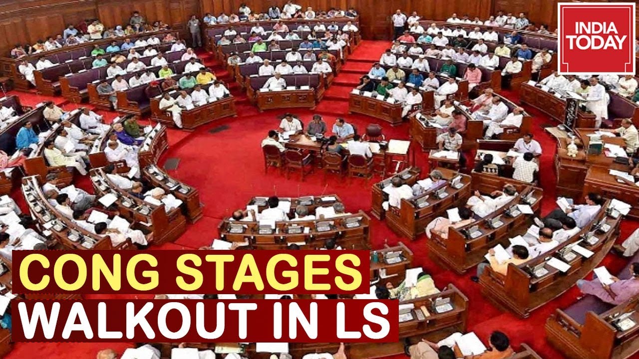 Congress Stages Walkout In Lok Sabha over Withdrawal Of SPG Cover Of Gandhi Family