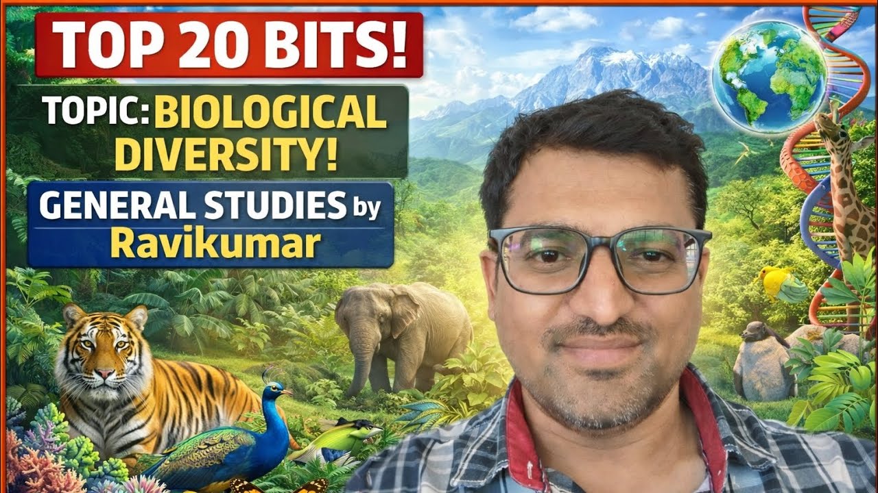 TOP 20 BITS! Topic:BIOLOGICAL DIVERSITY! SCIENCE AND TECHNOLOGY CONTENT EXPLAINED! GENERAL STUDIES 