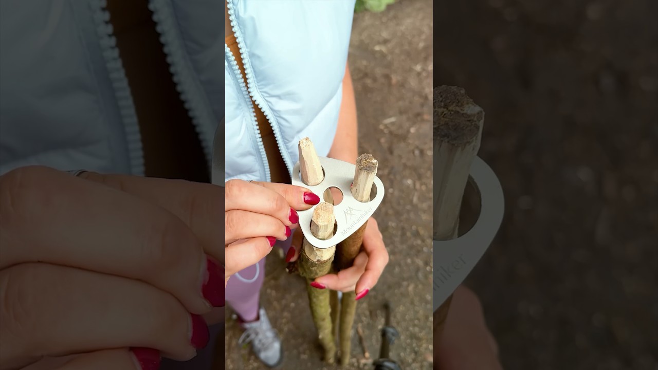 This is HOT! Girl shows Genius camping tool 🏕️🥾🔥#survival #camping #campfire #girls #bushcraft