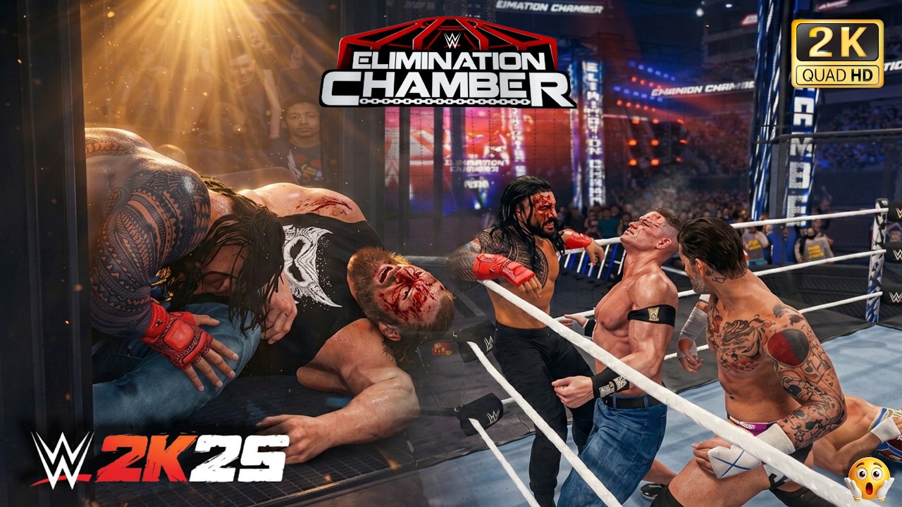 Undisputed WWE Championship Title on the Line 😱 6-Man Elimination Chamber | WWE 2K25 PC Gameplay