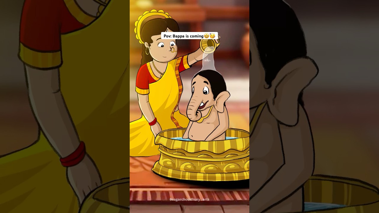 Bappa is Coming🤩🥳 Are you all waiting? #shorts #ganesh #animation