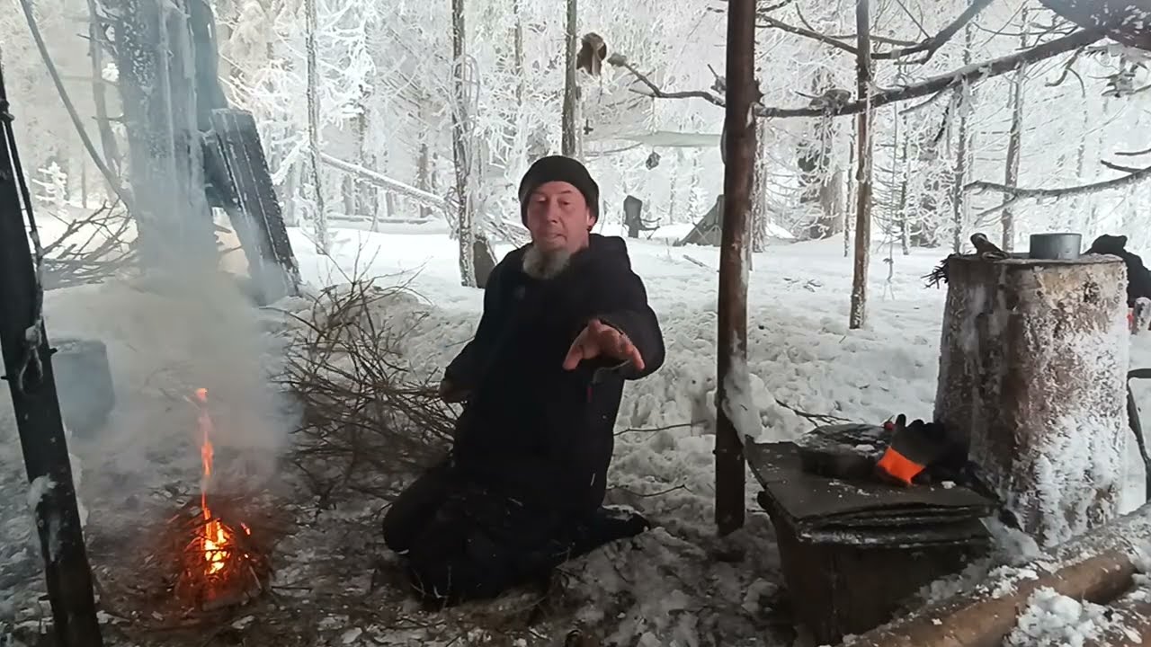Frostfeuer , Heute zeige ich euch das Feuer machen unter Extrembedingungen.