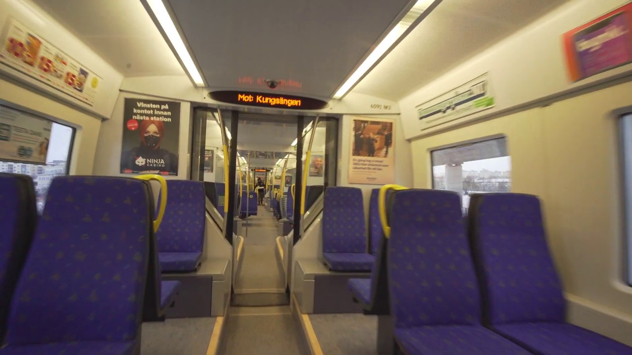 Sweden, Stockholm, train + subway ride from Årstaberg to Hötorget