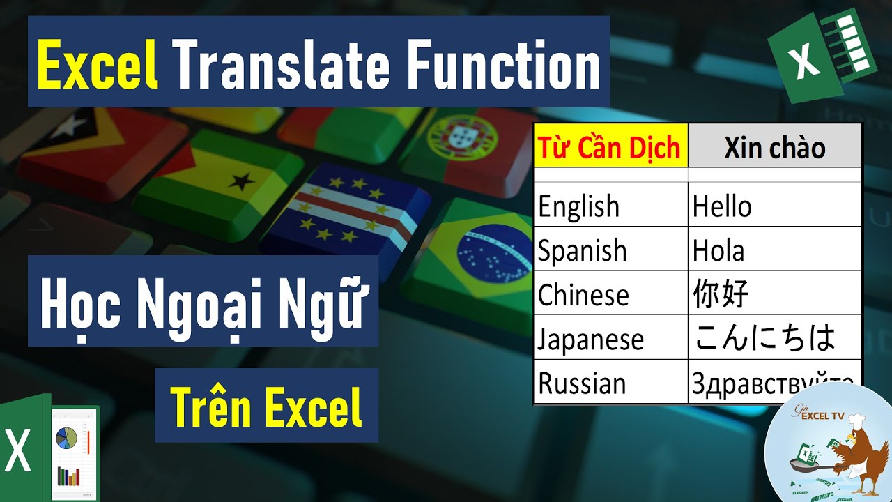 Học ngoại ngữ trên Excel với hàm Translate Function