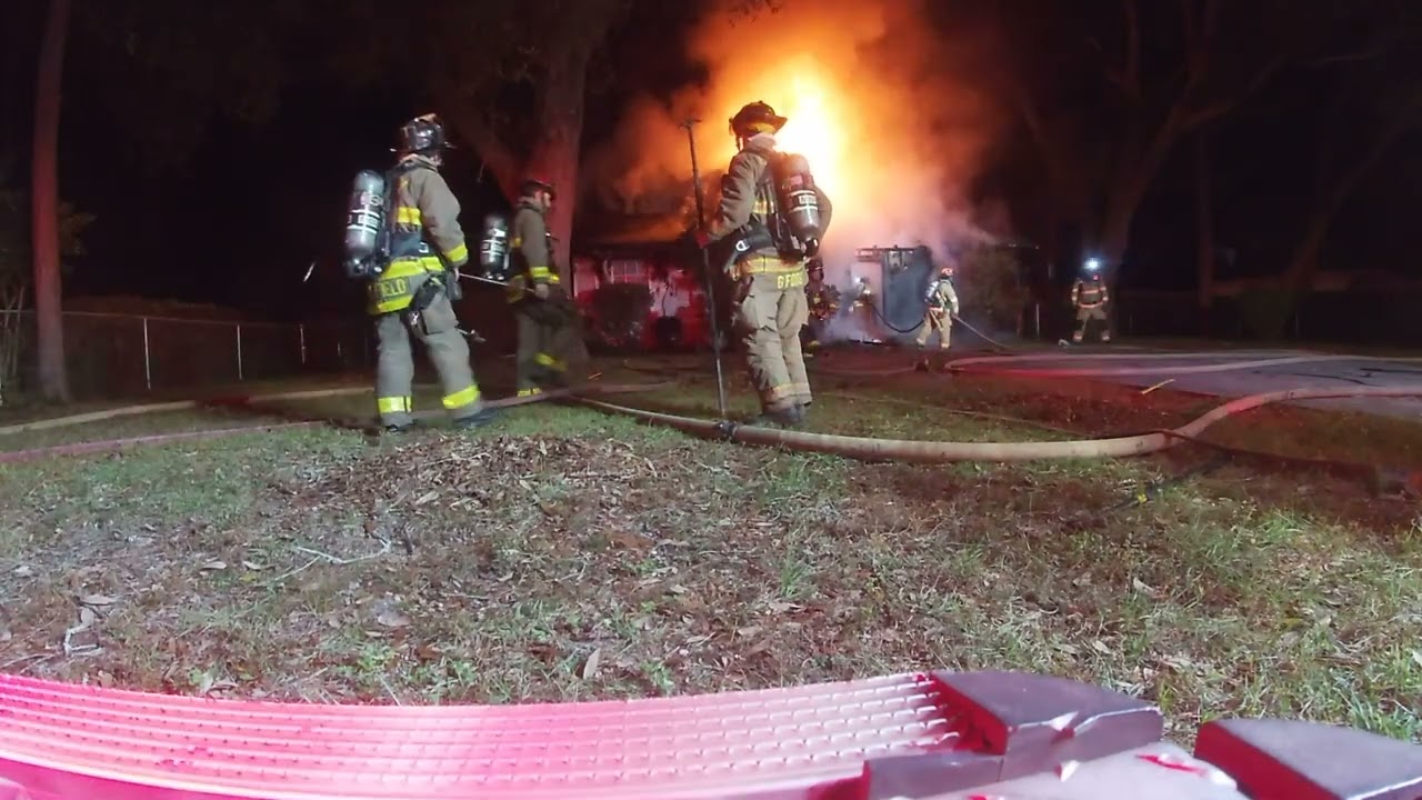 Escambia County House Fire, Working Fire, Structure Fire 50% Involved, Fire Showing
