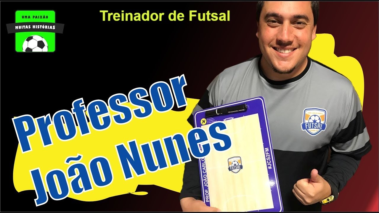 João Carlos Nunes, jovem treinador de futsal de categorias de base na cidade de Criciúma, SC.
