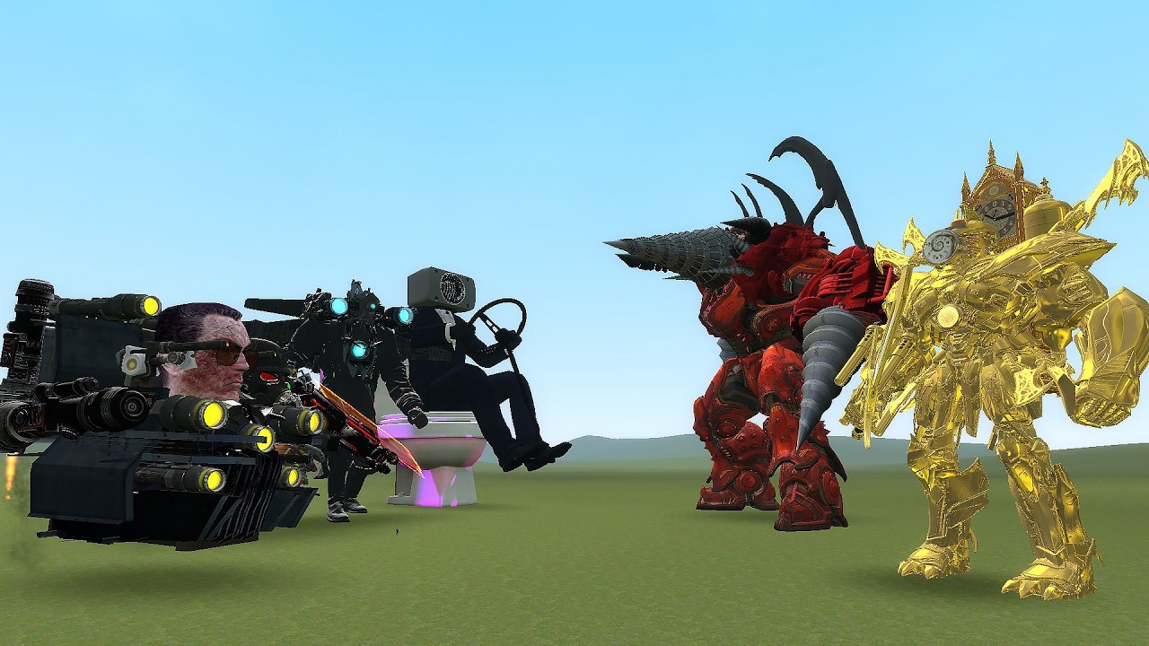 TITAN Clockman, TITAN Drillman Vs SKIBIDI Toilet, Gman Shield - Garry's Mod