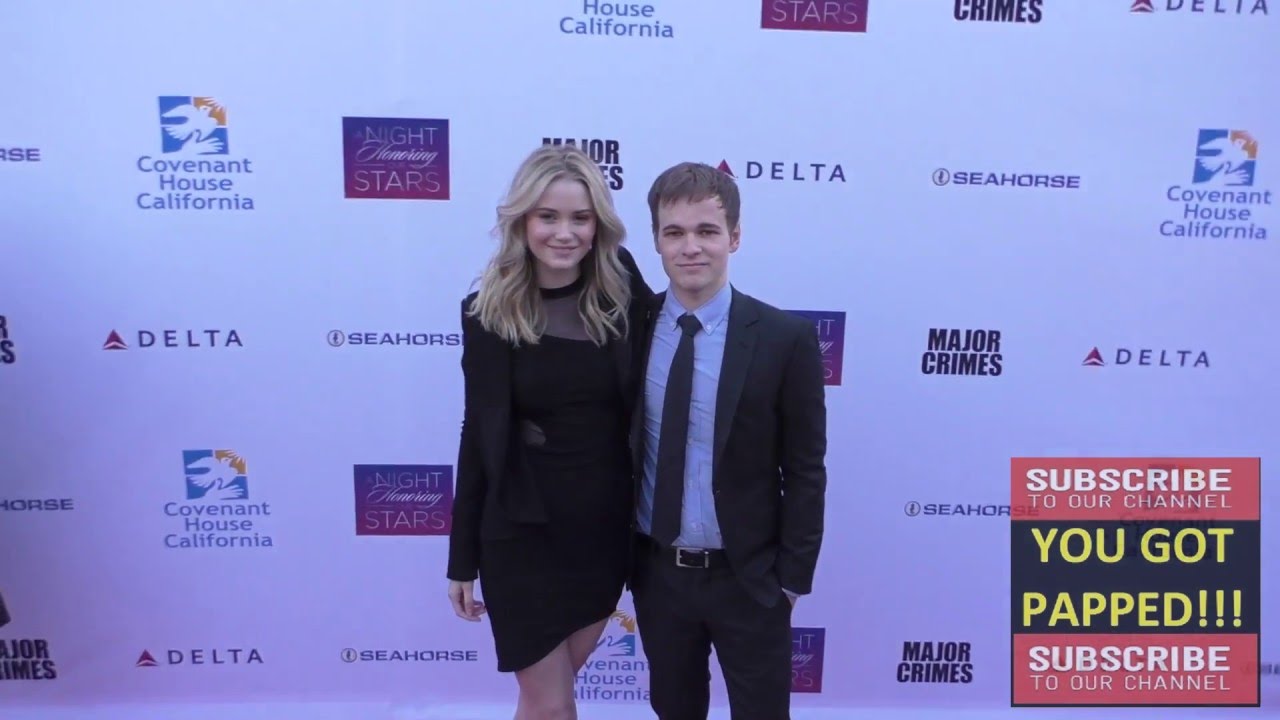 Virginia Gardner and Graham Patrick Martin arriving to the Covenant House Of California's Annual Fun