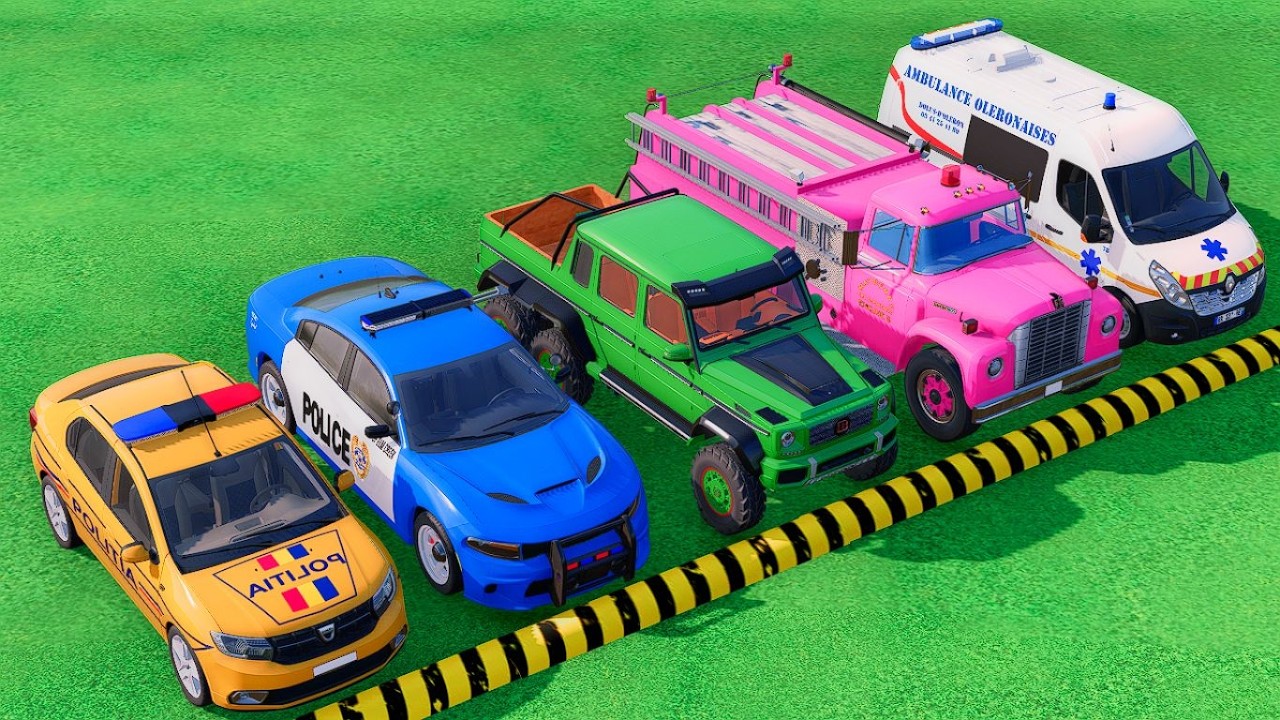 TRANSPORTING POLICE CARS, FIRE DEPARTMENT, AMBULANCE VEHICLES WITH TRUCKS ! Farming Simulator 22 #58