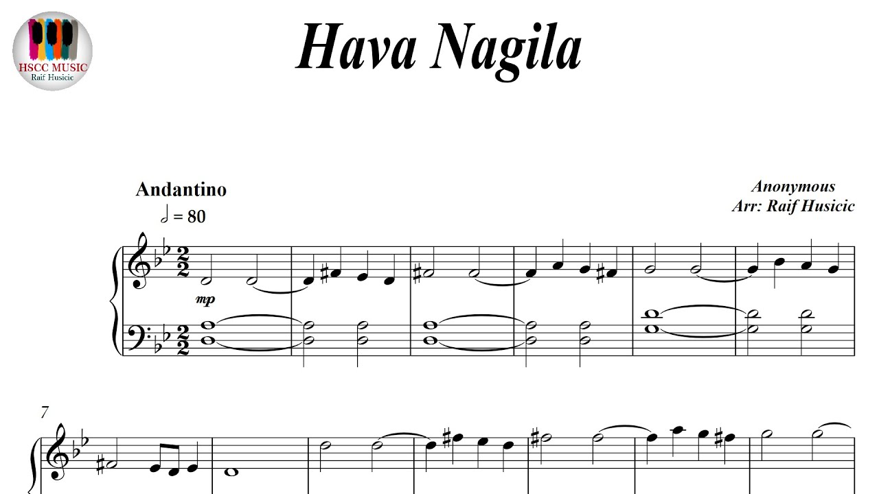 Hava Nagila, Piano Sheet Music