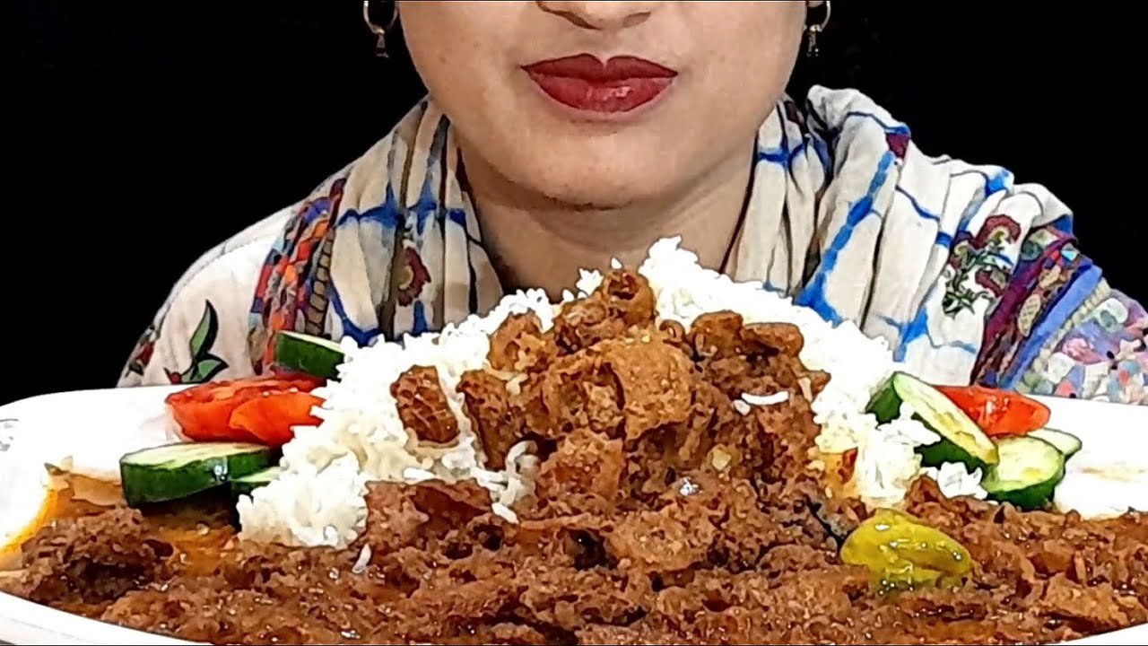 Mutton Spicy Boti Curry | Mutton Ojri Curry Boti Curry ASMR Eating Show | spicy bites ASMR with Emma