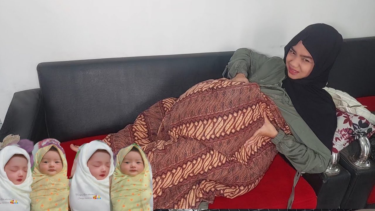 KAGET IBU HAMIL TIBA2  KONTRAKSI SAMPAI MELAHIRKAN BAYI KEMBAR 4 CANTIK SENDIRI SECARA NORMAL