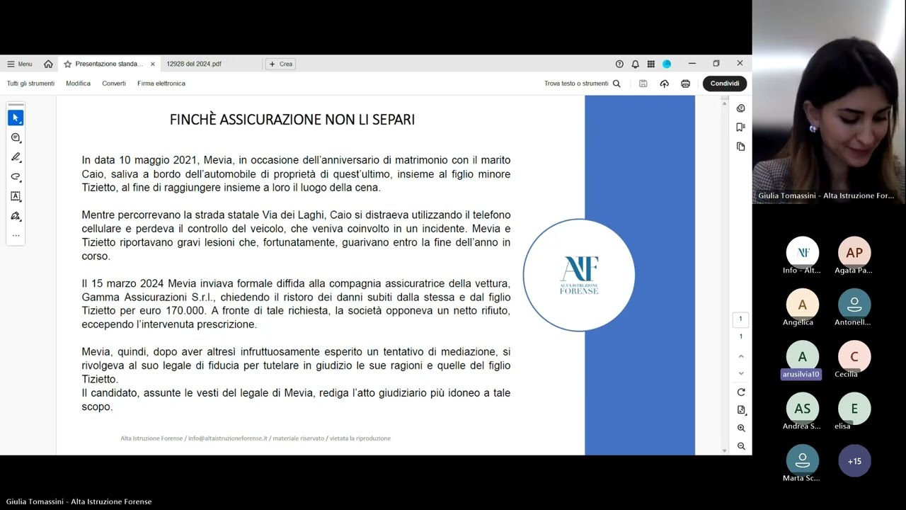 8° LEZIONE - WEBINAR 11 INCONTRI - PROVA SCRITTA ESAME AVVOCATO 2024