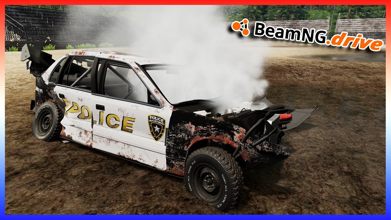 BeamNG.drive MP - DIESEL CROWN VIC POLICE CAR VS DEMOLITION DERBY!