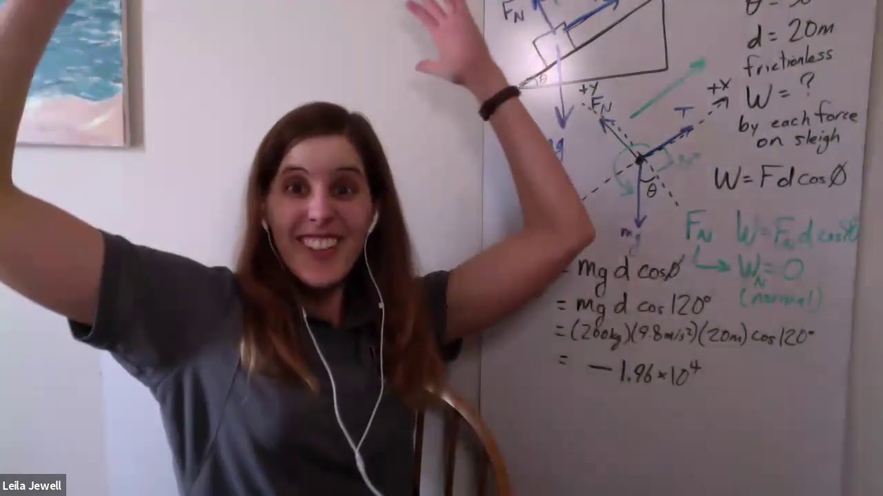 phys3A ch7.3b Example: Sleigh up a Ramp