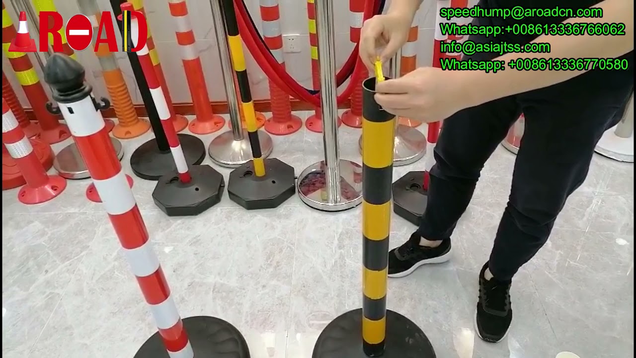 Plastic Stanchion Post Crowd Control Stands Barrier with Link Chain and C-Hooks TWC40156