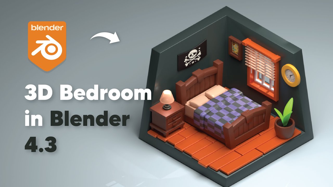 Isometric Bedroom Timelapse | Blender 4.3  | BEY 3D
