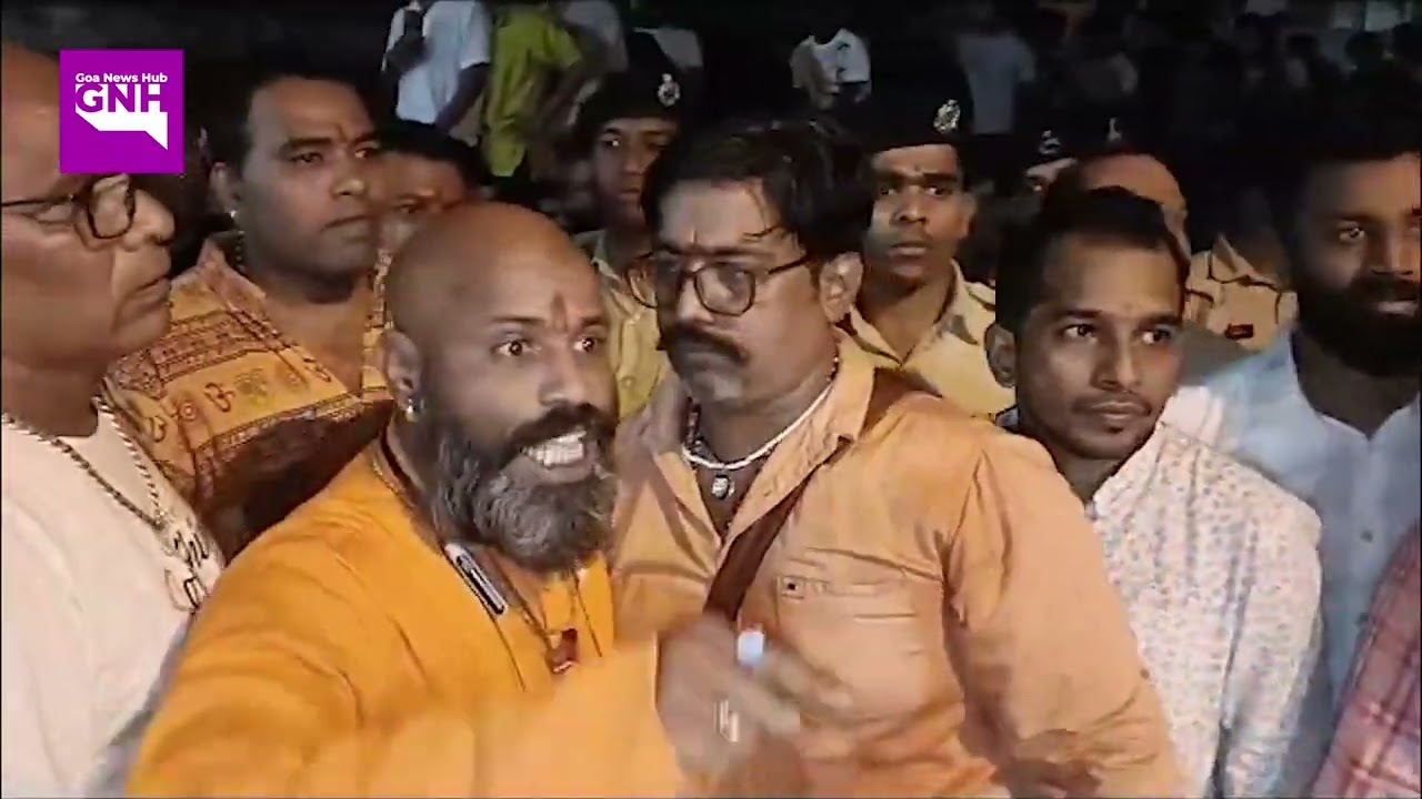 Several hundred people gathered outside Vasco police Station
