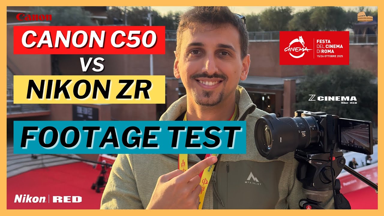CANON C50 vs NIKON ZR – FOOTAGE TEST alla Festa del Cinema di Roma 2025 🎥