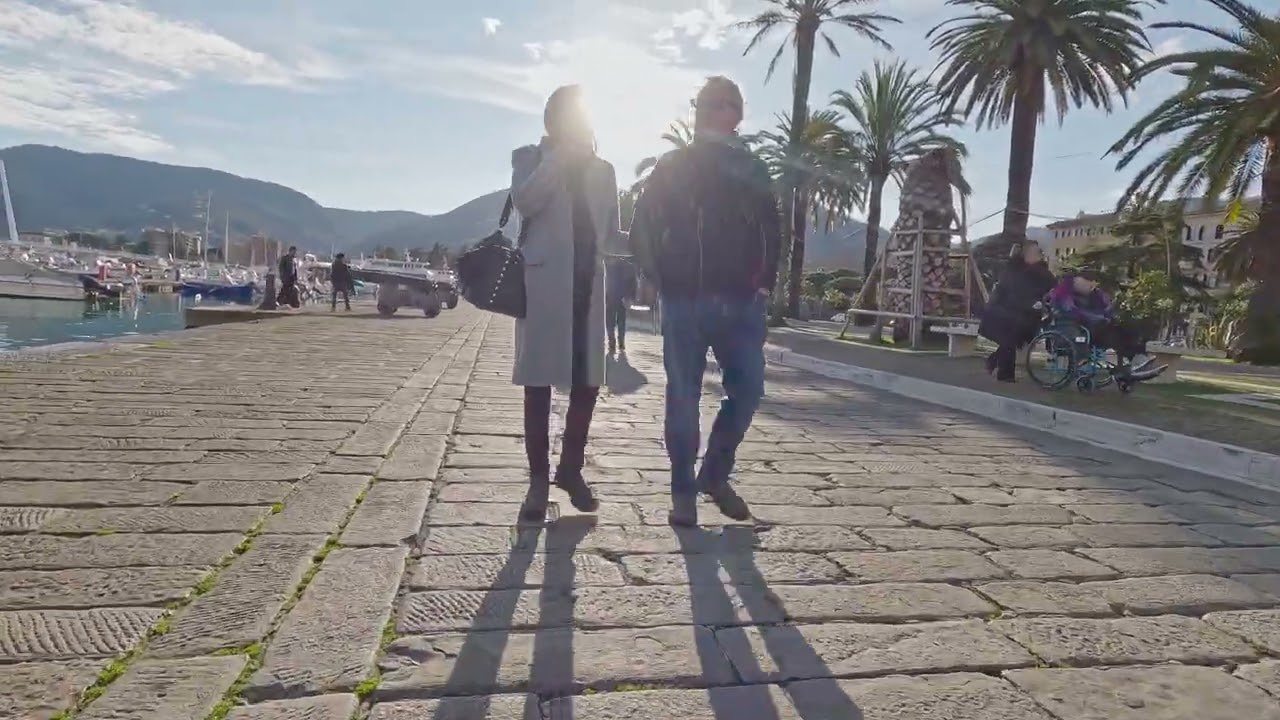 Beautiful Walk Along Molo of La Spezia Italy
