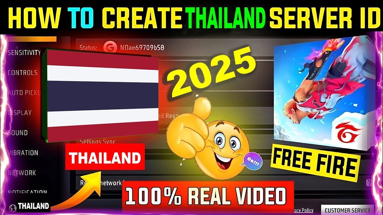 Thailand Server Free Fire ID Kaise Banaye | How to Make Thailand Server ID in Free Fire#serverchange