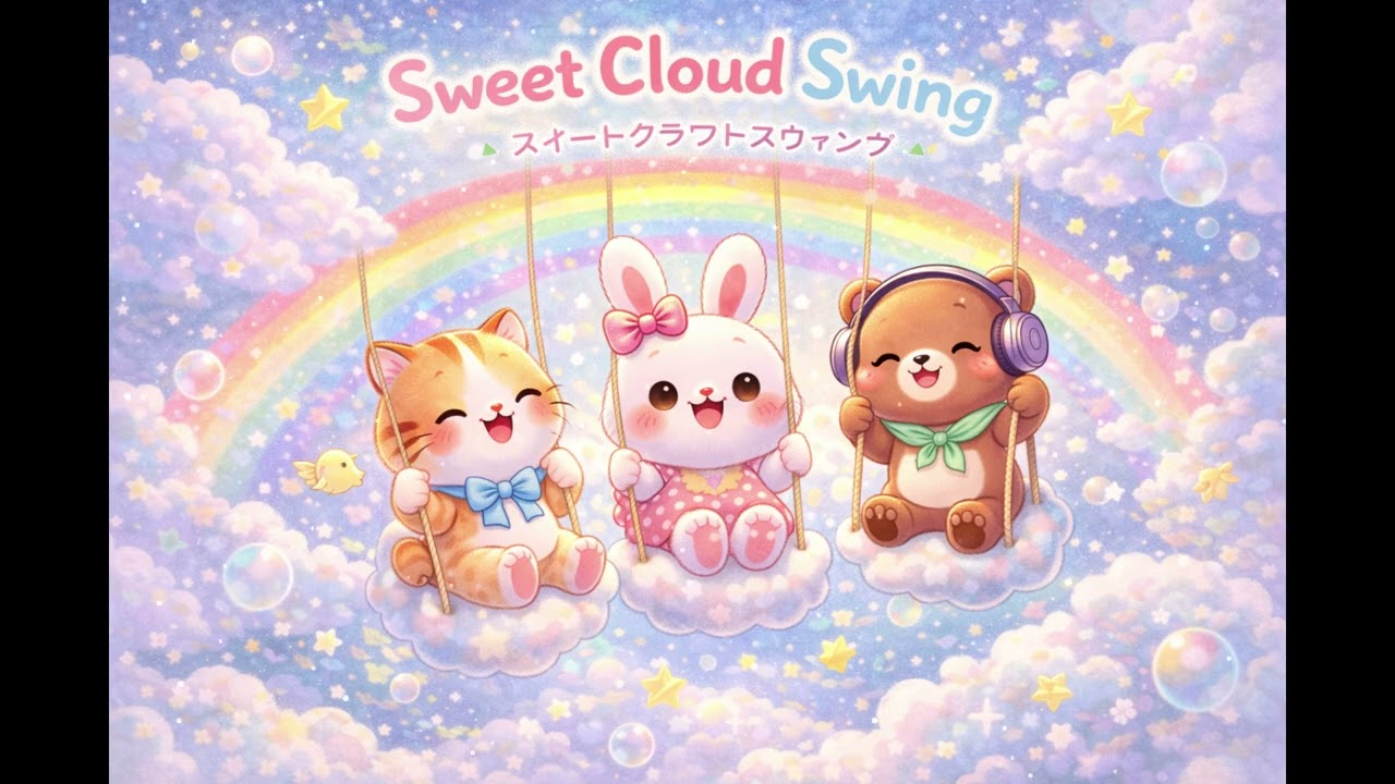 【可愛療癒BGM】雲朵盪鞦韆時光 ☁️Sweet Cloud Swing | Cute Relaxing Japanese Background Music for Study Work  Sleep