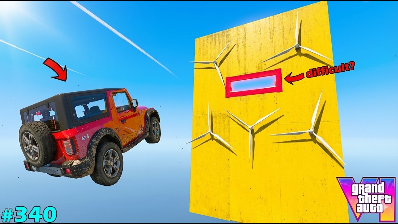 GTA5 : How Franklin Survive 10 Cars & Cross Squire Hole On Mega Ramp Challenge