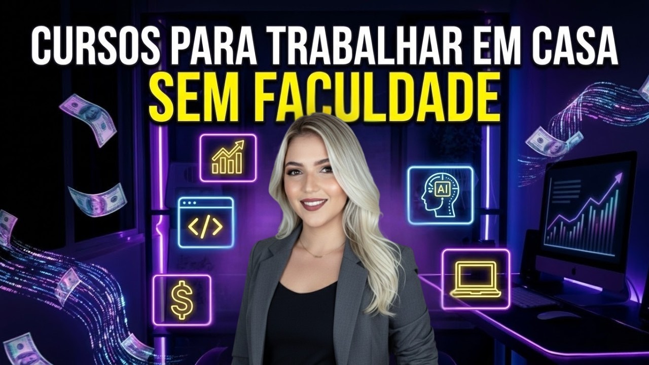 5 CURSOS T&Eacute;CNICOS para TRABALHAR EM CASA (Sem Faculdade!) 💸 | Mari Rel
