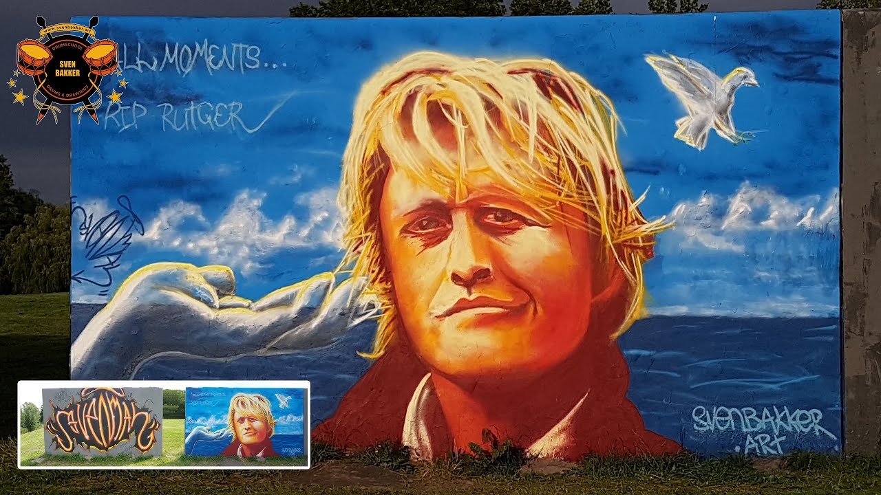 Rutger Hauer tribute mural @Leeghwaterpark, Purmerend by Sven Svenimal Bakker