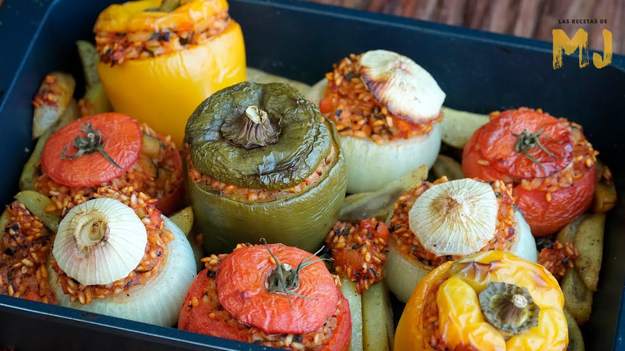 Gemistá griego: verduras al horno rellenas de arroz