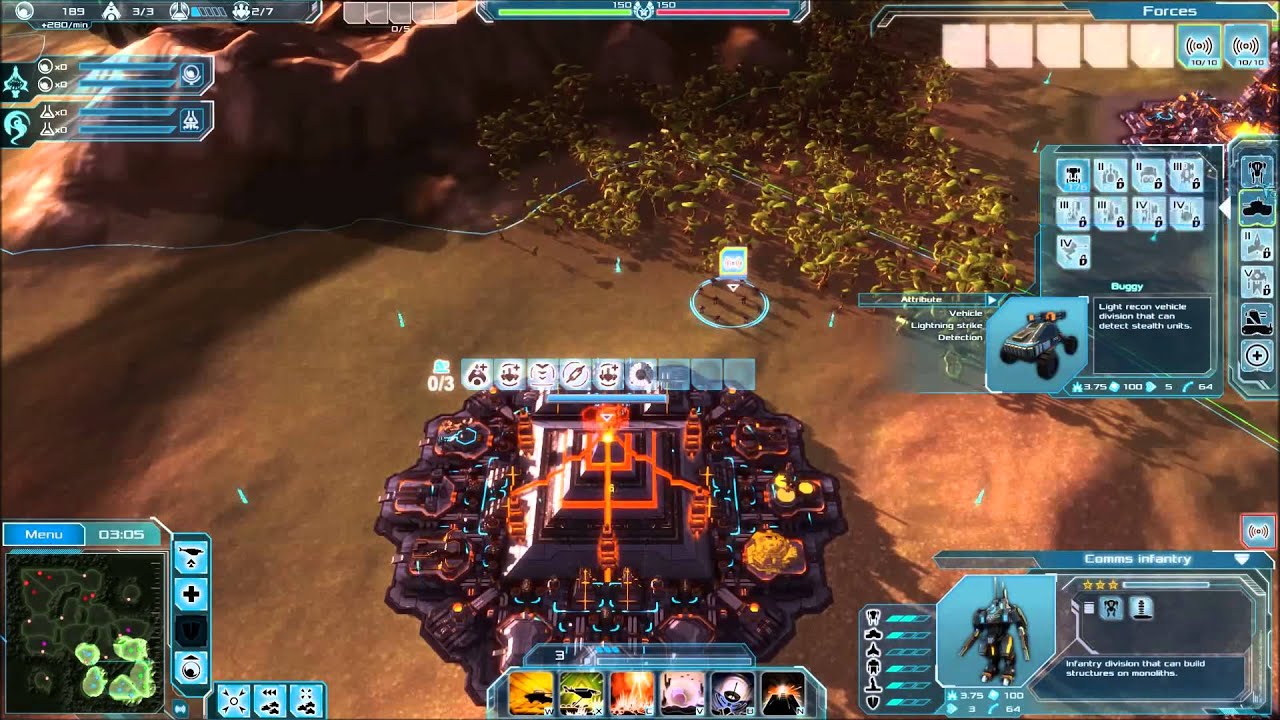 Etherium Beta - 2v2 Medium Skirmish - Gameplay A Three Sided Sci-Fi RTS