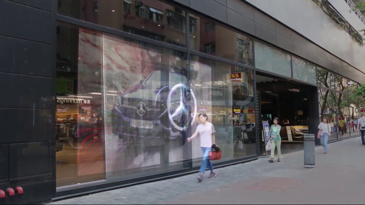 YIPLED Transparent LED Display - Mercedes-Benz Hong Kong - jade screen
